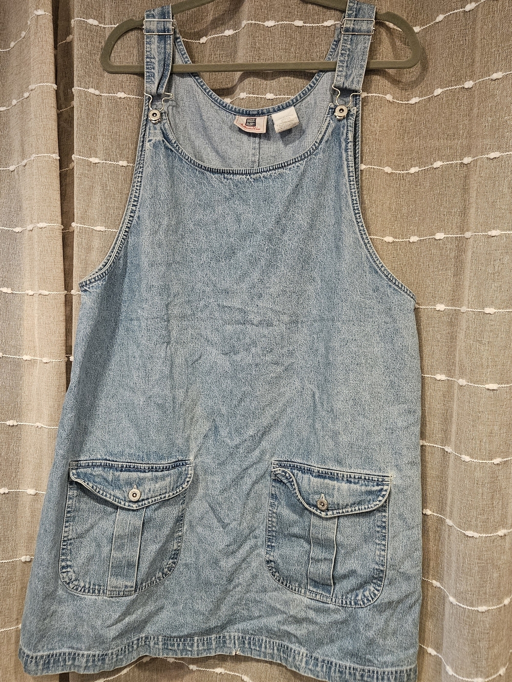 Vintage Faded Glory Light Blue Denim Overall Dress